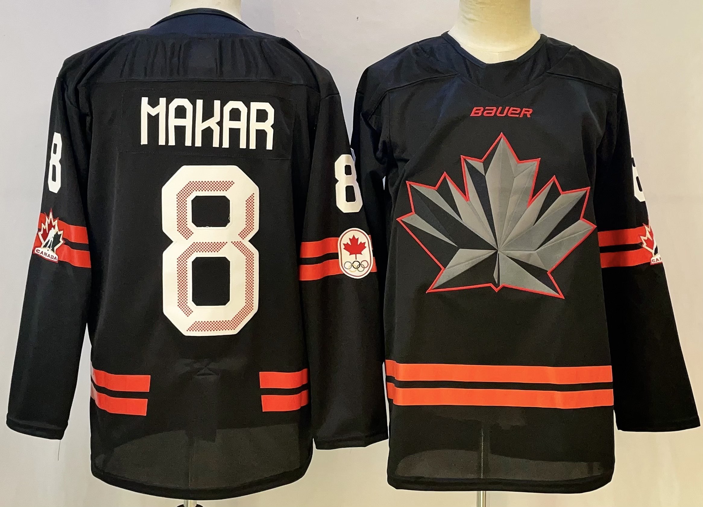 Men Canada Olympic #8 Hakar black adidas 2026 NHL  jersey